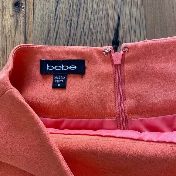 Coral Peach Pink Mini Skirt - Picture 3 of 4